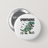Spookysaurus Halloween Dinosaur T-Rex Button (Vorne & Hinten)