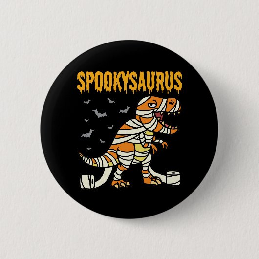 Spookysaurus Halloween Spooky T Rex Dinosaurier Button (Vorderseite)