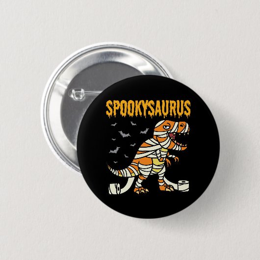 Spookysaurus Halloween Spooky T Rex Dinosaurier Button (Vorne & Hinten)