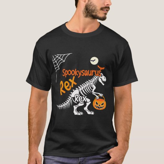 Spookysaurus Rex Halloween T-Rex Skeleton T-Shirt (Vorderseite)