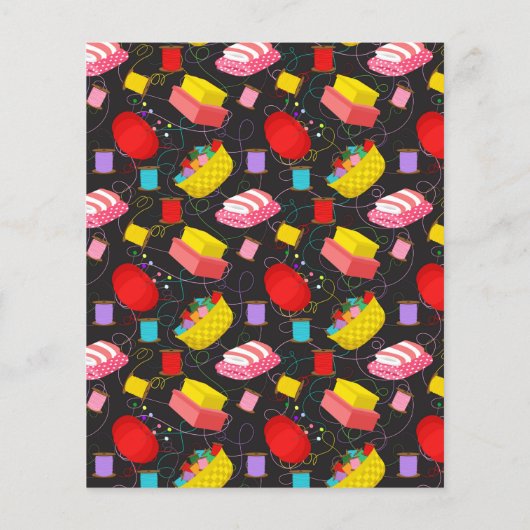 Spools Nähen Threads Buttone Decken Seamstress Flyer (Hinten)