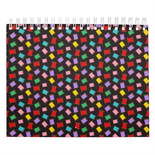 Spools Sewing Threads Black Dressmaker Seamstress Kalender (Titelbild)