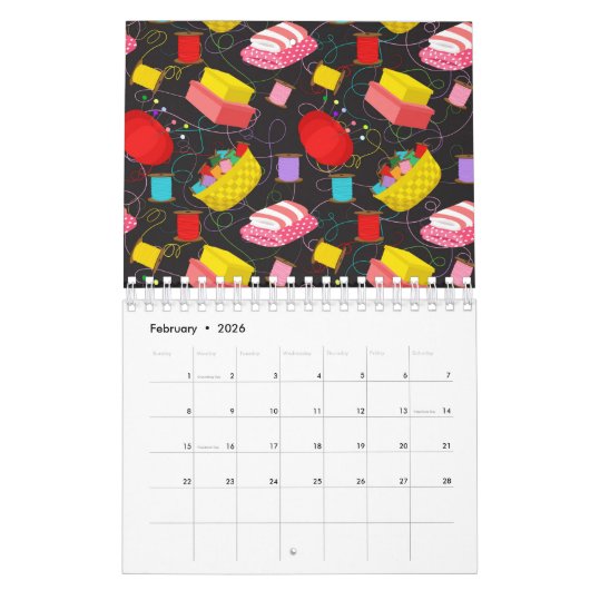 Spools Sewing Threads Pins Blankets Seamstress Kalender (Feb 2026)