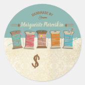 Spools von Threadnähkonzepten - nahtlos Runder Aufkleber (Vorderseite)