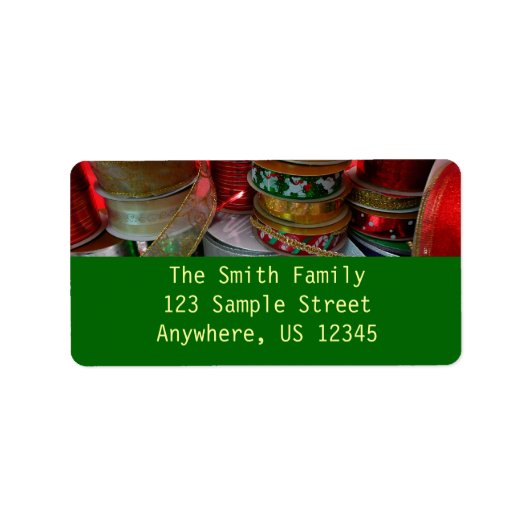 Spools von Weihnachten Weihnachtsfeiertag Rot und Adressaufkleber (Vorne)