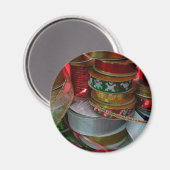 Spools von Weihnachten Weihnachtsfeiertag Rot und Magnet (Vorderseite/Rückseite)