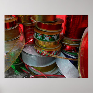 Spools von Weihnachten Weihnachtsfeiertag Rot und  Poster