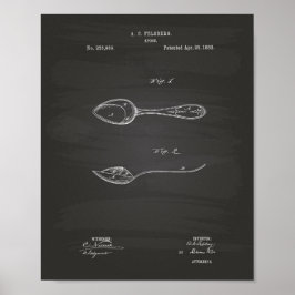 Spoon 1882 Patent Art - Chalkboard Poster
