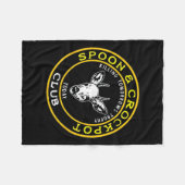 Spoon and Crockpot Club Funny Junting Design Fleecedecke (Vorderseite (Horizontal))