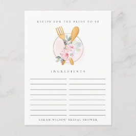 Spoon Fork Blumenrezeption Brautparty Postkarte