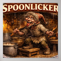 Spoon Licker Icelandic Yule Lad postcard 