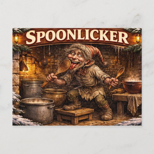 Spoon Licker Isländischer Yule Lad Postkarte (Vorderseite)