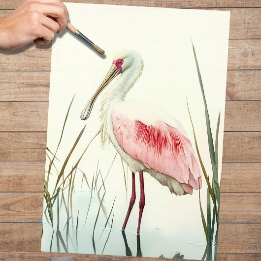 Spoonbill 2 Decoupage Seidenpapier