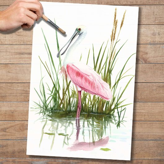 Spoonbill 3 Dekoupage Seidenpapier