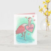 Spoonbill Bird Valentine Card Karte (Gelbe Blume)