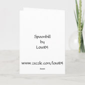 Spoonbill Birthday Card Karte (Rückseite)