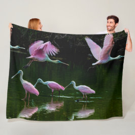 SPOONBILL CRANE FLEECEDECKE