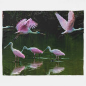 SPOONBILL CRANE FLEECEDECKE (Vorderseite (Horizontal))