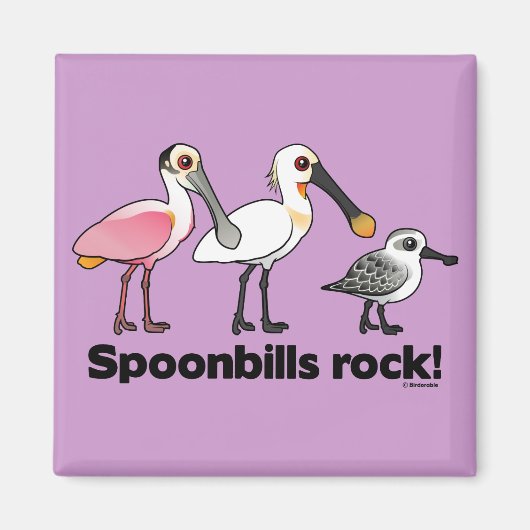 Spoonbills Rock! Magnet (Vorne)
