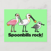 Spoonbills Rock! Postkarte (Vorderseite)
