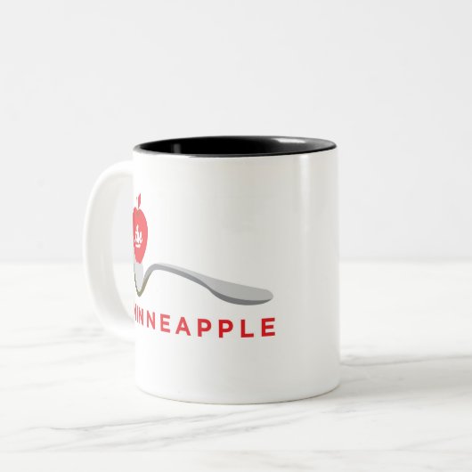 Spoonbridge und Minneapple Kaffee-Tasse Zweifarbige Tasse (Vorderseite Links)