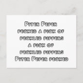 Spoonerisierte Zungenbrecher - Peter Piper Postkarte (Vorderseite)