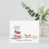 Spoonful von Macarons Postkarte (Stehend Vorderseite)