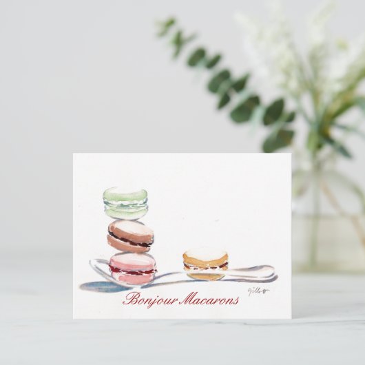 Spoonful von Macarons Postkarte (Stehend Vorderseite)