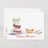 Spoonful von Macarons Postkarte (Vorne/Hinten)