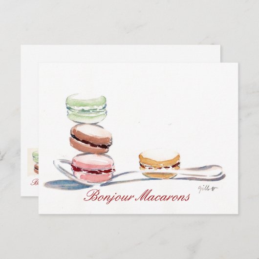 Spoonful von Macarons Postkarte (Vorne/Hinten)