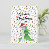 Spoonie Christmas Lights Feiertagskarte (Stehend Vorderseite)