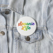 Spoonie Leben-Knopf (Regenbogen) Button (Beispiel)