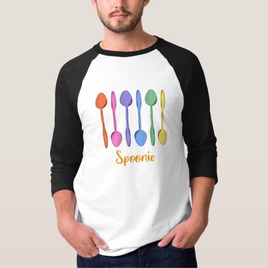 Spoonie-Shirt mit Rainbow-Spots T-Shirt (Vorderseite)