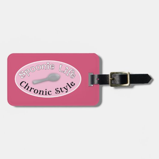 Spoonie-Stil - Rosa Gepäckanhänger (Vorderseite horizontal)