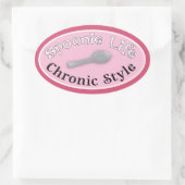 Spoonie-Stil - Rosa Ovaler Aufkleber (Tasche)