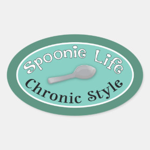 Spoonie Style - Diner Green Ovaler Aufkleber