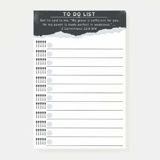 Spoonie To-Do List Post-it Klebezettel (Vorderseite)