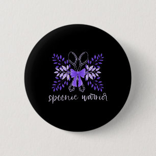 Spoonie Warrior Fibro Lupus Müdigkeit Migräne Purp Button
