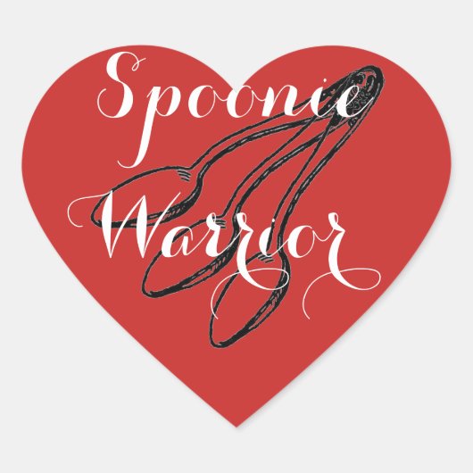 Spoonie Warrior - Hellrot Herz-Aufkleber (Vorderseite)