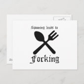 SPOONING FÜHRT ZUM FORKEN POSTKARTE (Vorne/Hinten)