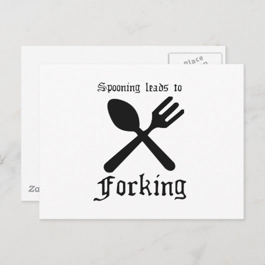 SPOONING FÜHRT ZUM FORKEN POSTKARTE (Vorne/Hinten)