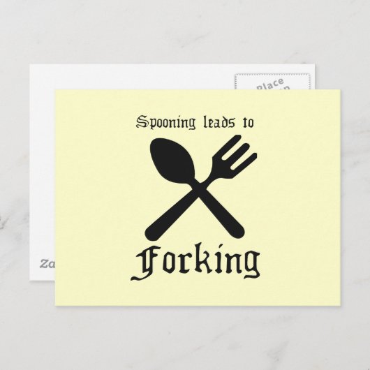 SPOONING FÜHRT ZUM FORKEN POSTKARTE (Vorne/Hinten)