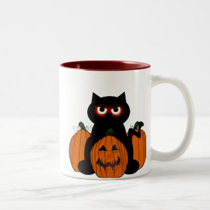 Spoooky Miezekatze Zweifarbige Tasse