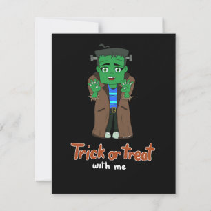 Spoopy Frankenstein Trick oder Trete mit mir Feiertagskarte