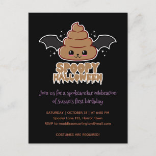 Spoopy Halloween Kawaii Geburtstag Postkarte