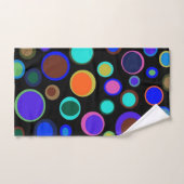 Sporadische umrissene Regenbogen-Tupfen dunkel Badhandtuch Set (Handtuch)