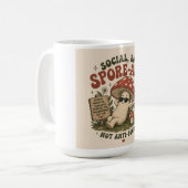Spore-Adic-Stimmung – Süßes Chill-Pilz-Retro-Desig Kaffeetasse (Vorderseite Links)