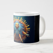 Spore Vogel mit blauem Federoutfit Jumbo-Tasse (Vorderseite Rechts)