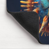 Spore-Vogel mit blauem, gefiedertem Outfit Mousepad (Ecke)