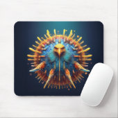 Spore-Vogel mit blauem, gefiedertem Outfit Mousepad (Mit Mouse)